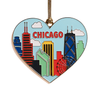 Chicago Skyline Heart Ornament The Found Holiday - Ornaments