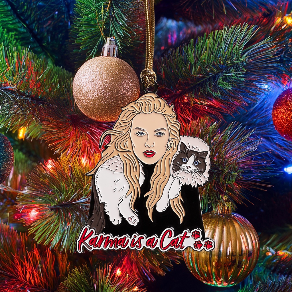 Karma Is A Cat Ornament The Found Holiday - Ornaments