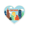 Chicago Skyline Heart Die Cut Magnet The Found Home - Magnets