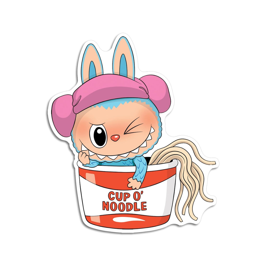 Labubu Ramen Noodle Cup Sticker The Found Impulse - Decorative Stickers