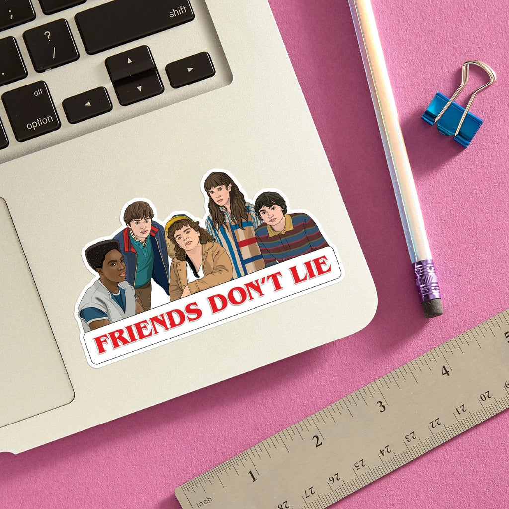 Stranger Things Friends Don't Lie Sticker The Found Impulse - Decorative Stickers