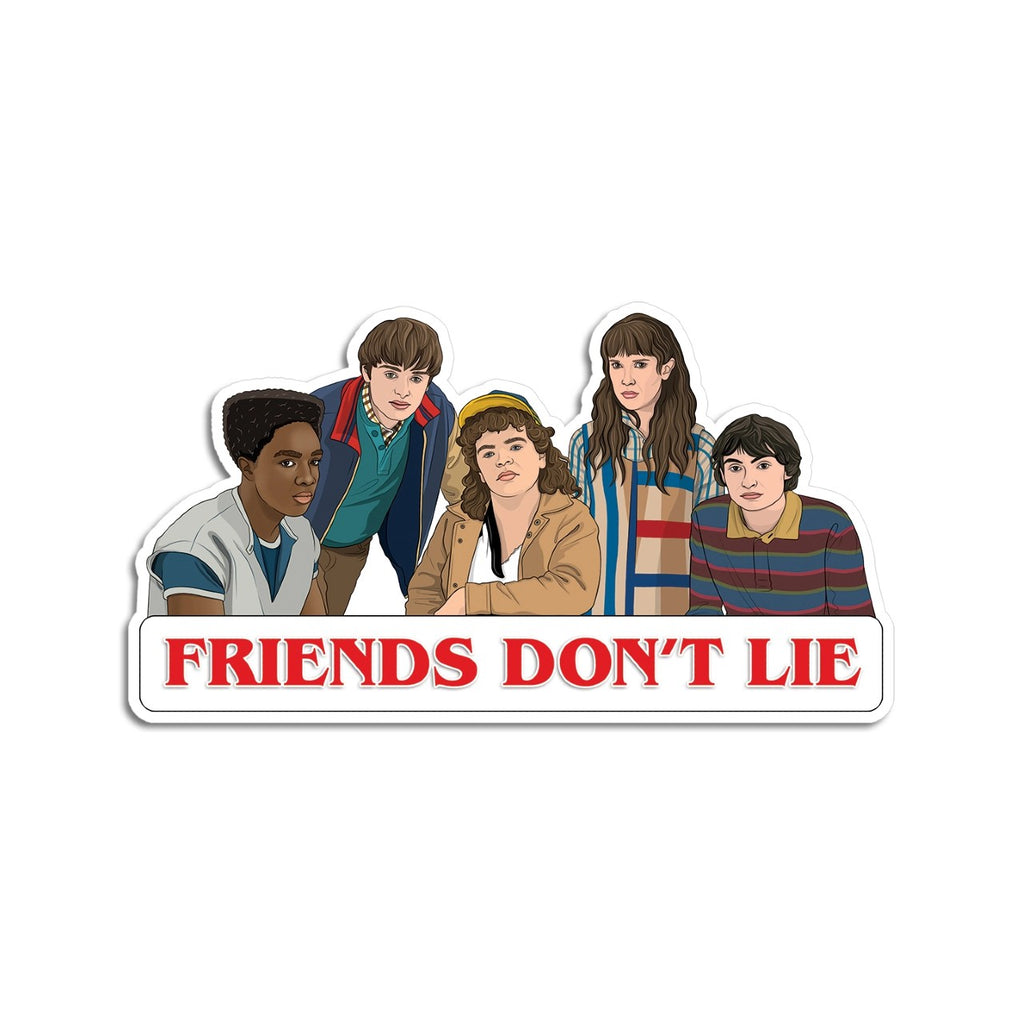 Stranger Things Friends Don't Lie Sticker The Found Impulse - Decorative Stickers