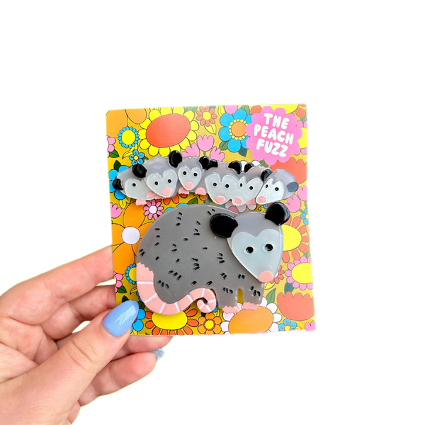 Possum Family Clip Set The Peach Fuzz Apparel & Accessories - Hair Accessories - Hair Claws & Clips