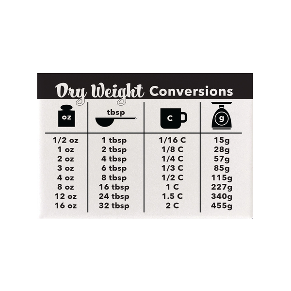 Dry Weight Conversions Kitchen Magnet The Red Swan Shop Home - Magnets