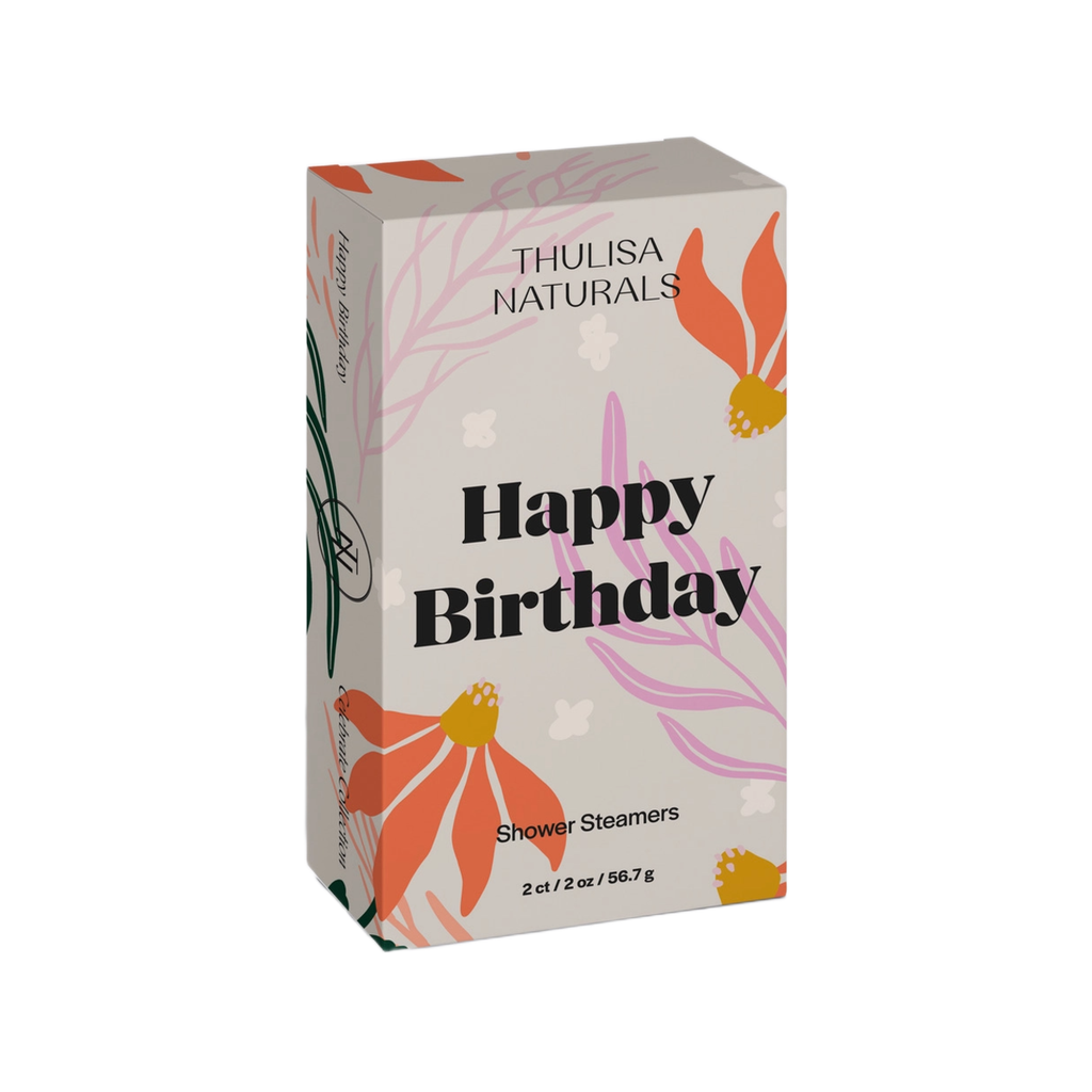 Happy Birthday Shower Steamer Set - Lavender Geranium Thulisa Naturals Home - Bath & Body - Bath Fizzers & Salts