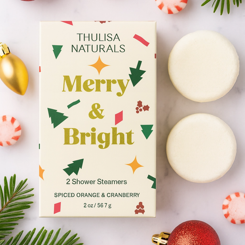 Merry And Bright Christmas Shower Steamer Set - Orange And Cranberry Thulisa Naturals Home - Bath & Body - Bath Fizzers & Salts