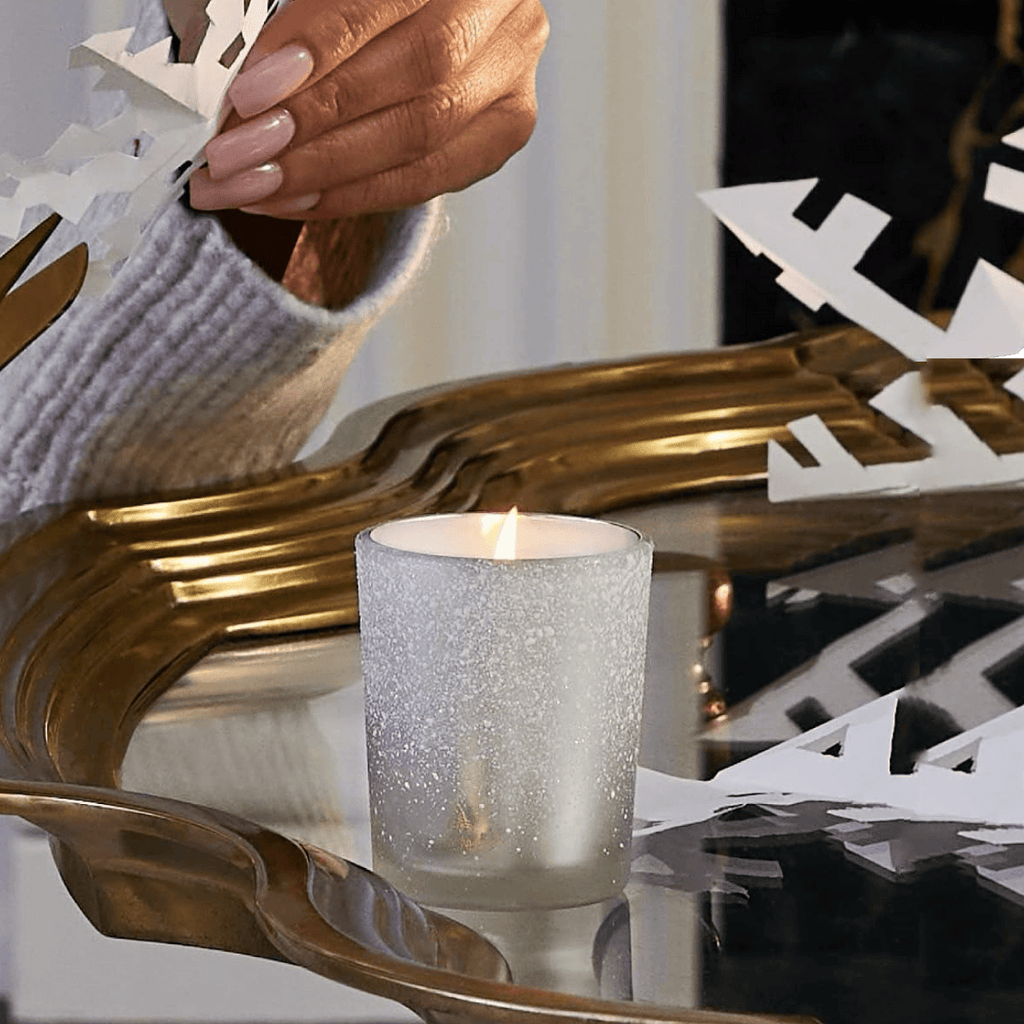 Frasier Fir Flocked Votive Candle Thymes Home - Candles