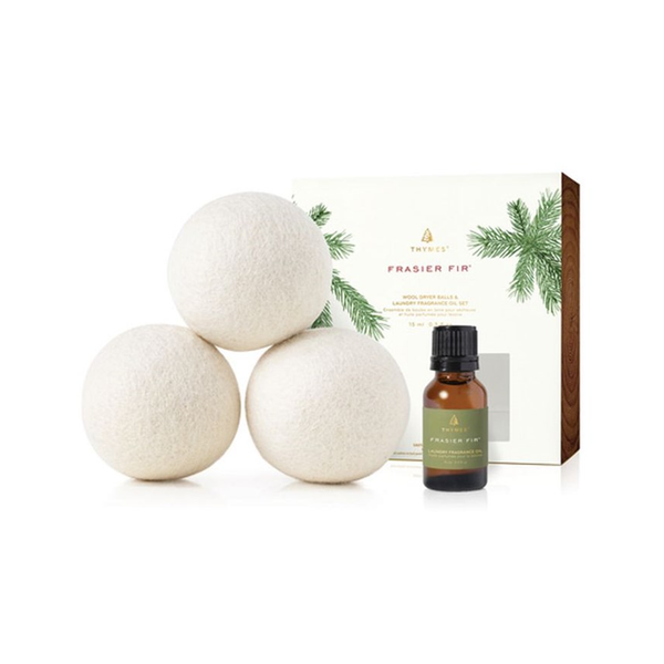 Frasier Fir Wool Dryer Balls And Laundry Fragrance Oil Set Thymes Home - Cleaning Supplies