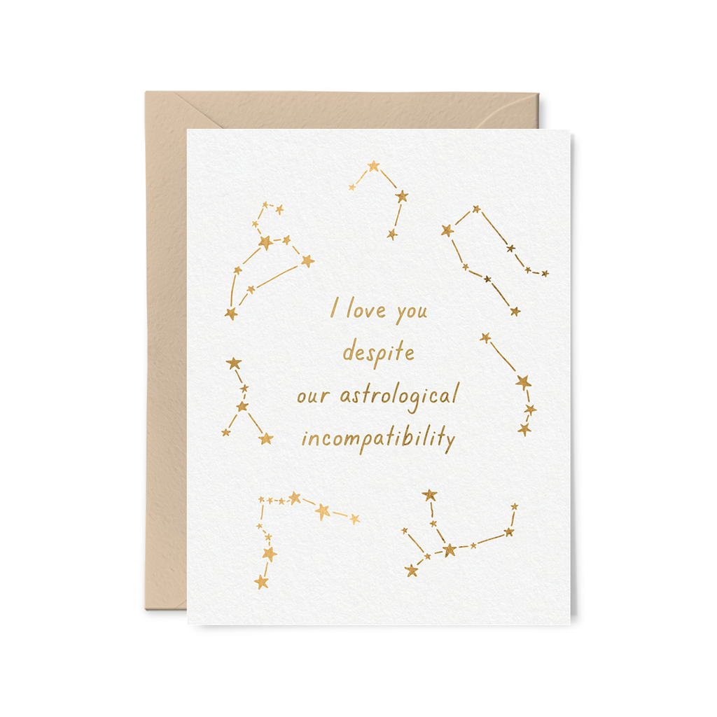 Astrological Incompatibility Love Card Tiny Hooray Cards - Love