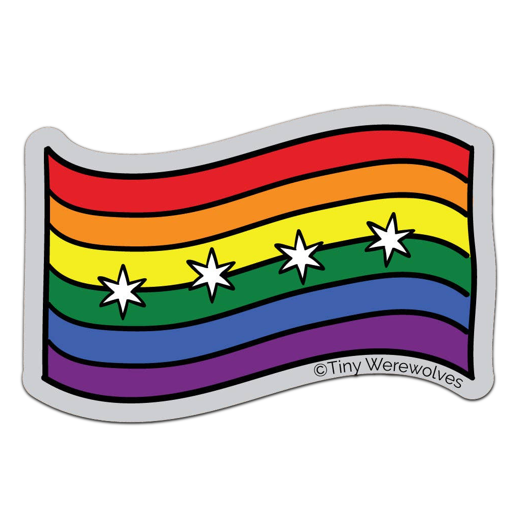 RAINBOW PRIDE Chicago Flag Stickers Tiny Werewolves Impulse - Decorative Stickers