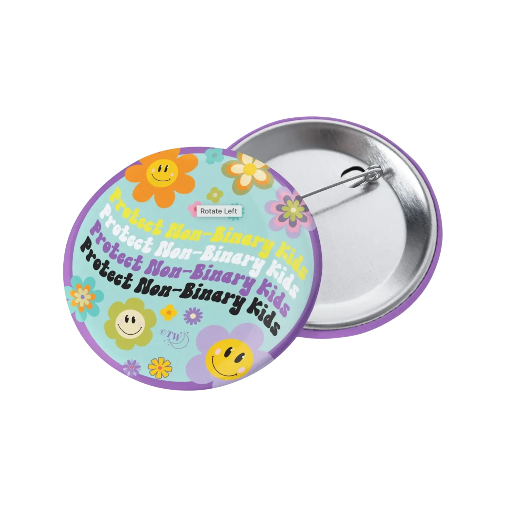 Protect Kids Flower Power Buttons Tiny Werewolves Impulse - Pinback Buttons