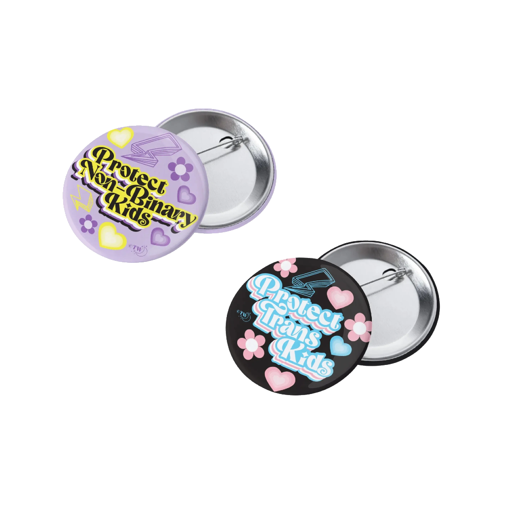 Protect Kids Retro Pinback Buttons Tiny Werewolves Impulse - Pinback Buttons
