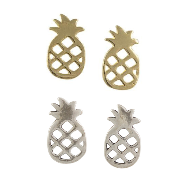 Pineapple Stud Earrings - Silver Tomas Jewelry - Earrings
