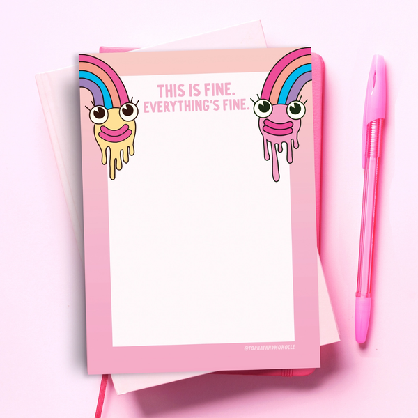 Everything's Fine Notepad Top Hat & Monocle Books - Blank Notebooks & Journals - Notepads