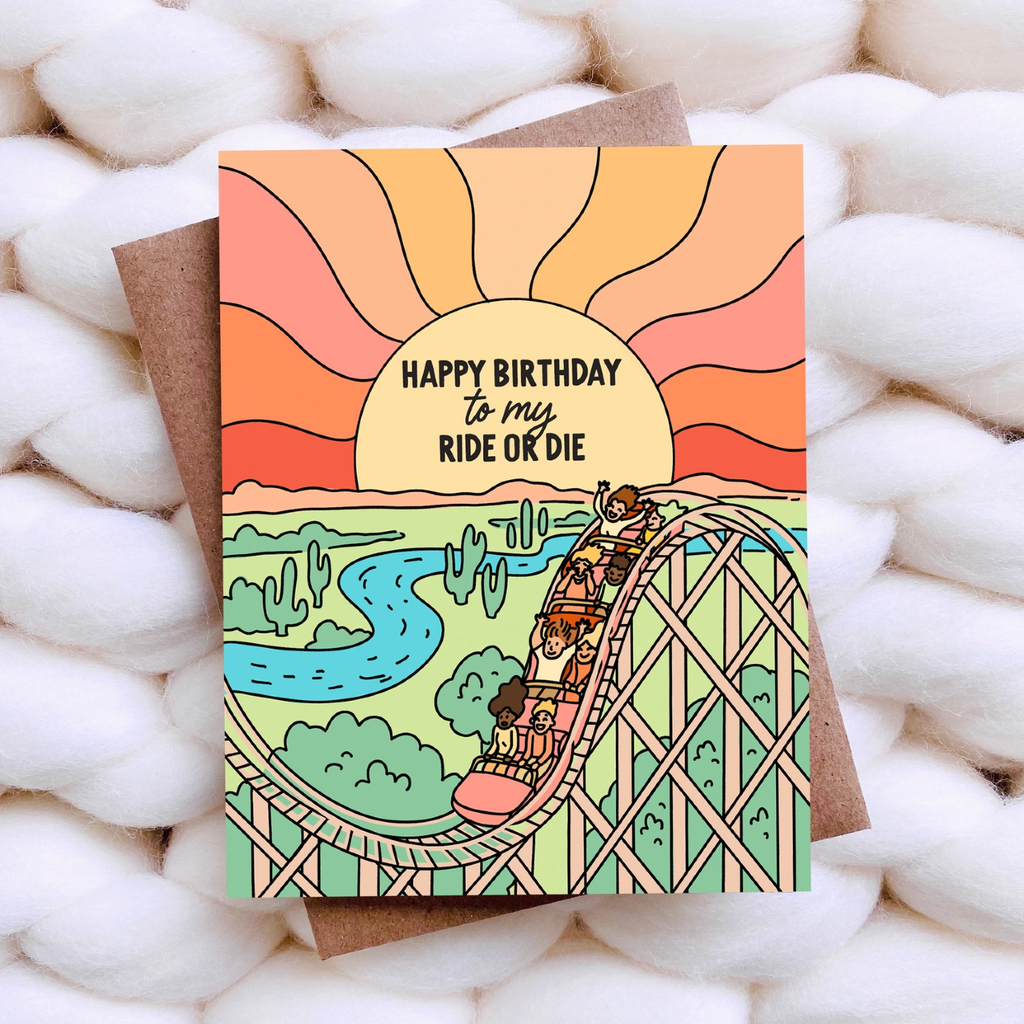 Ride Or Die Birthday Card Top Hat & Monocle Cards - Birthday