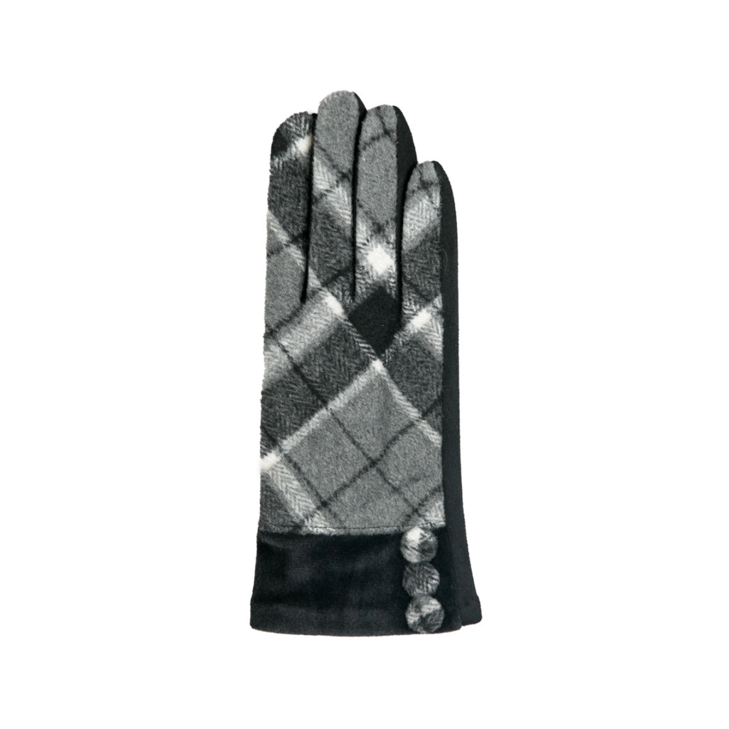 Black & White Plaid Paris Gloves - Adult Top It Off Apparel & Accessories - Winter - Adult - Gloves & Mittens