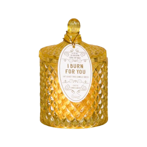 Burn For You Yellow Crystal Candle - Exotic Sandalwood - 12oz Totalee Gift Home - Candles