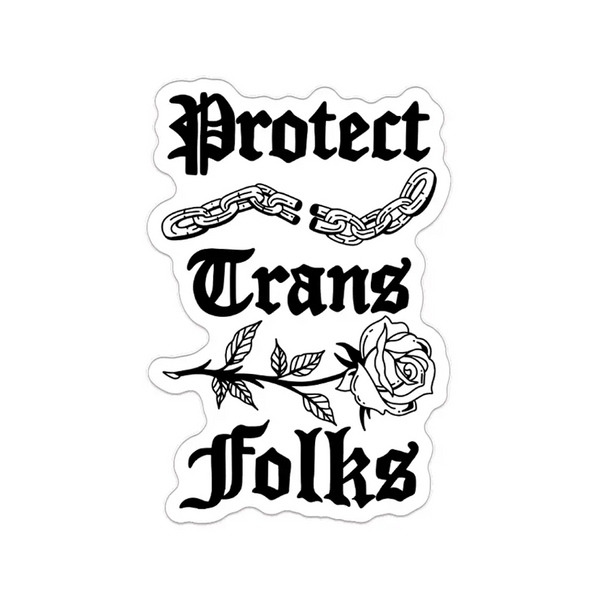 Protect Trans Folks Chain Sticker Transfigure Print Co Impulse - Decorative Stickers
