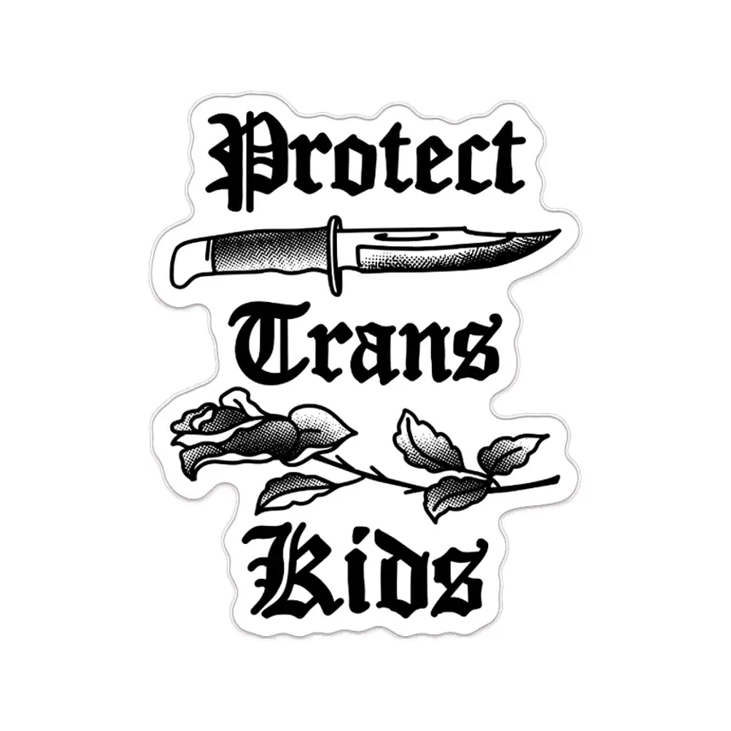 Protect Trans Kids Knife Sticker Transfigure Print Co Impulse - Decorative Stickers