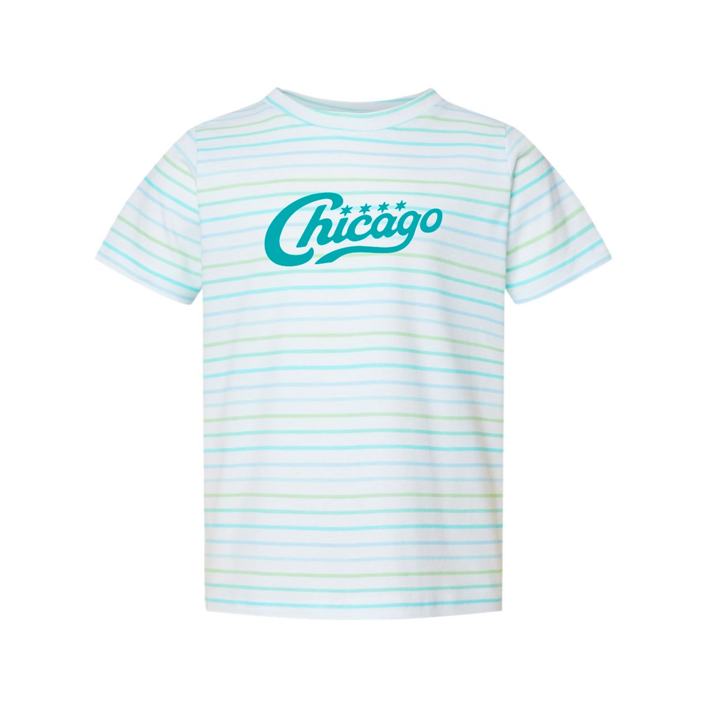 Marina Stripe / 2T Chicago Vintage Script Toddler Tee Transit Tees Apparel & Accessories - Clothing - Kids - T-Shirts