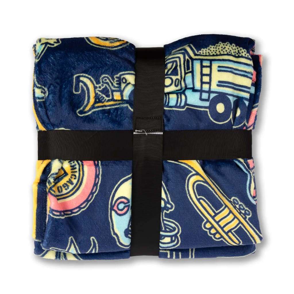 Chicago Icons Fleece Blanket Transit Tees Home