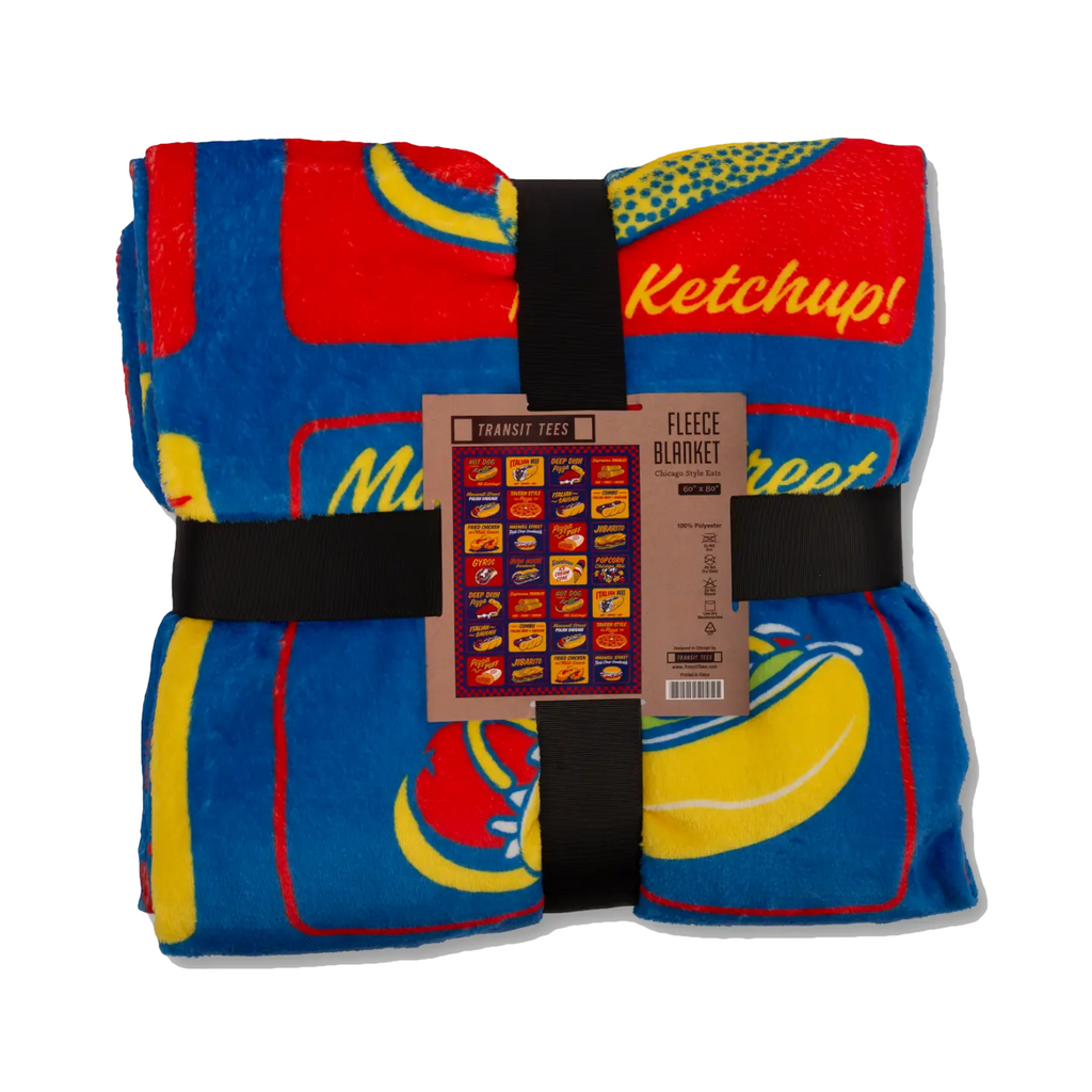 Chicago Style Eats Fleece Blanket Transit Tees Home