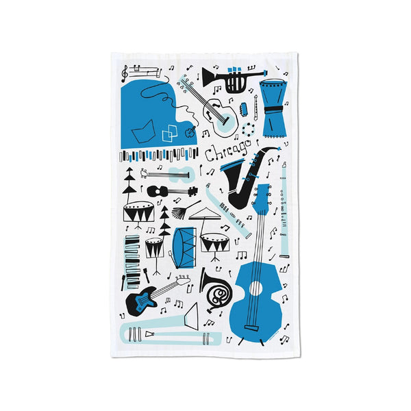 Chicago Blues Dish Towel Transit Tees Home - Kitchen & Dining - Kitchen Cloths & Dish Towels