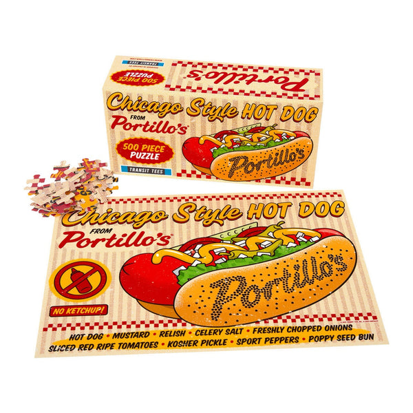 Portillo's Hot Dog 500 Piece Jigsaw Puzzle Transit Tees Toys & Games - Puzzles & Games - Jigsaw Puzzles
