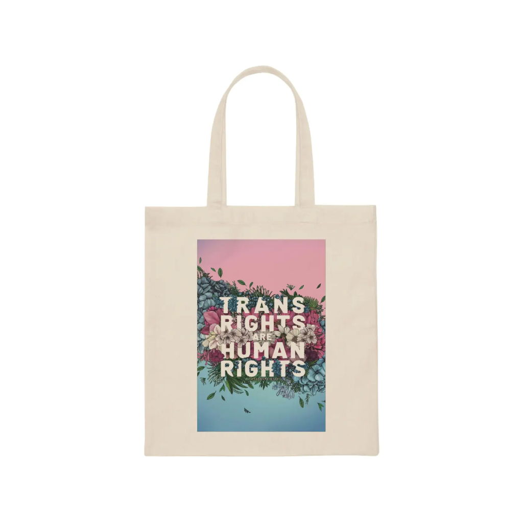 Trans Rights Are Human Rights Tote Bag Transpainter Apparel & Accessories - Bags - Reusable Shoppers & Tote Bags