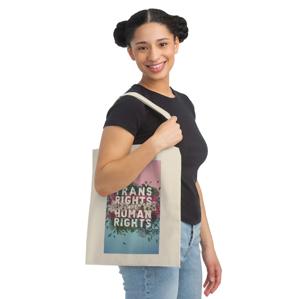 Trans Rights Are Human Rights Tote Bag Transpainter Apparel & Accessories - Bags - Reusable Shoppers & Tote Bags