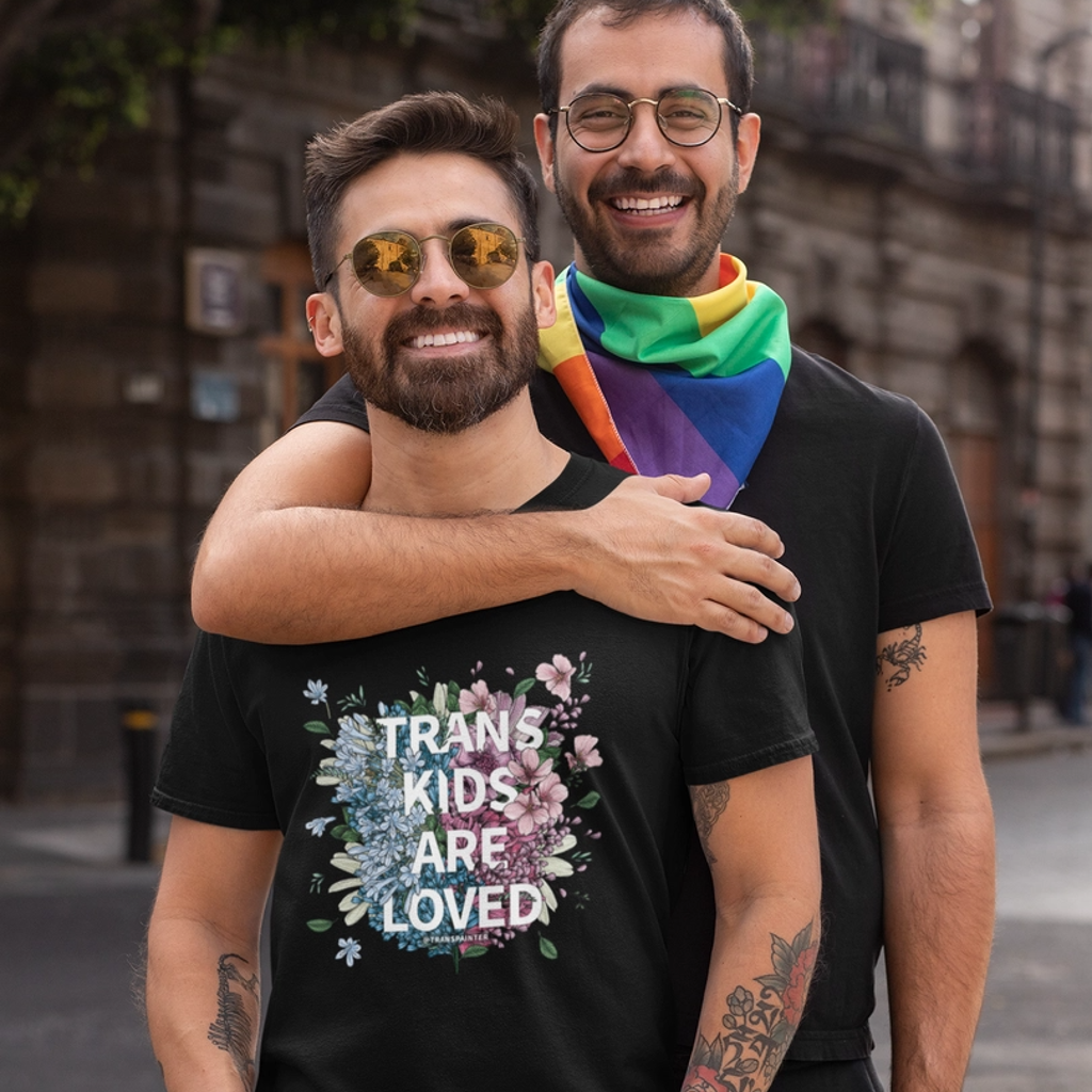 Trans Kids Are Loved Adult Tee - Black Transpainter Apparel & Accessories - Clothing - Adult - T-Shirts