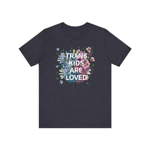 Trans Kids Are Loved Short Sleeve Shirt - Navy - Adult Transpainter Apparel & Accessories - Clothing - Adult - T-Shirts