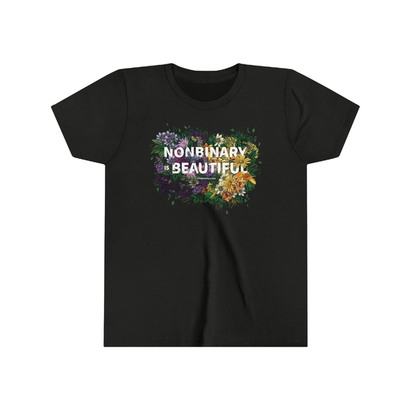 Nonbinary Is Beautiful Short Sleeve Shirt - Black - Kids Transpainter Apparel & Accessories - Clothing - Kids - T-Shirts