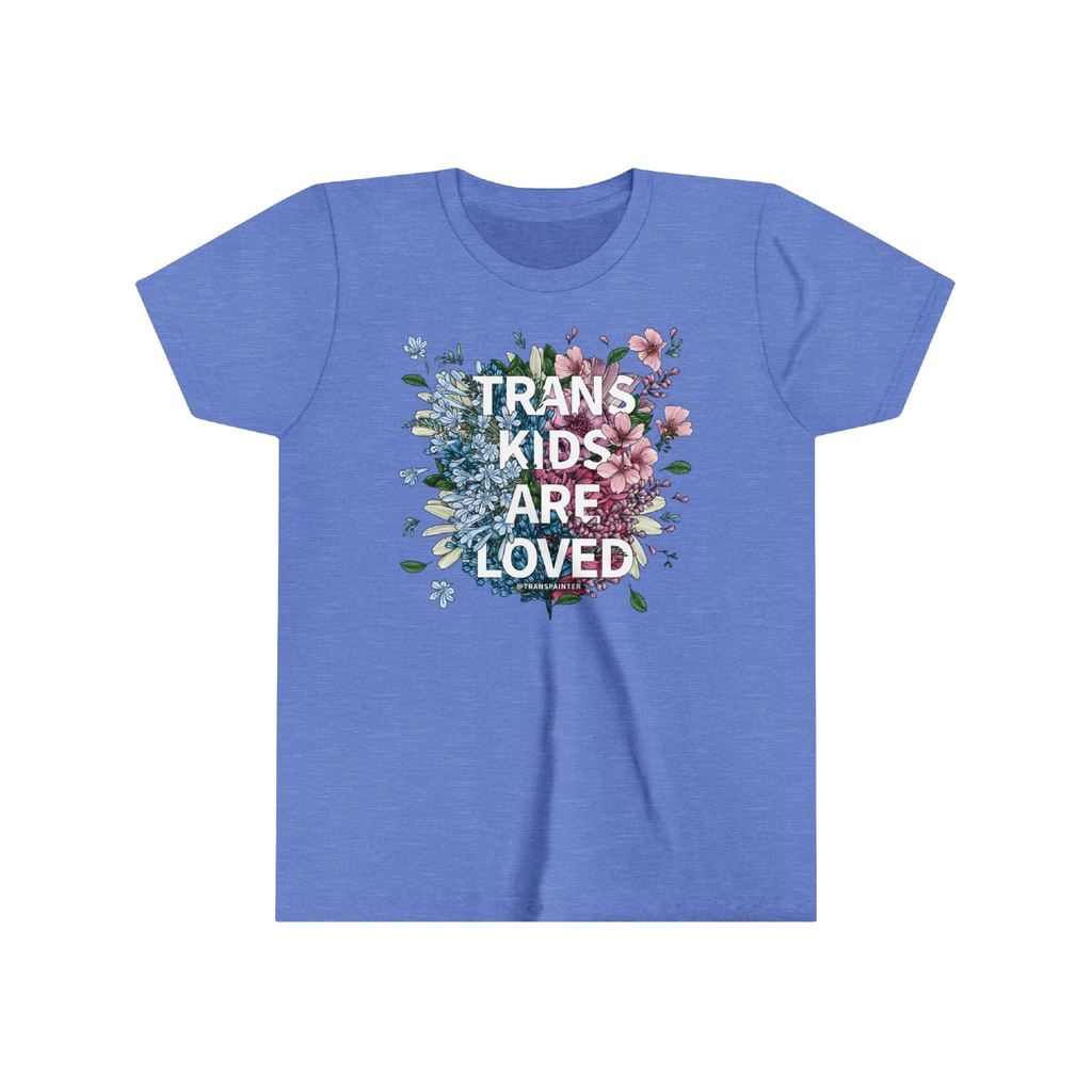 Trans Kids Are Loved Short Sleeve Shirt - Blue - Kids Transpainter Apparel & Accessories - Clothing - Kids - T-Shirts