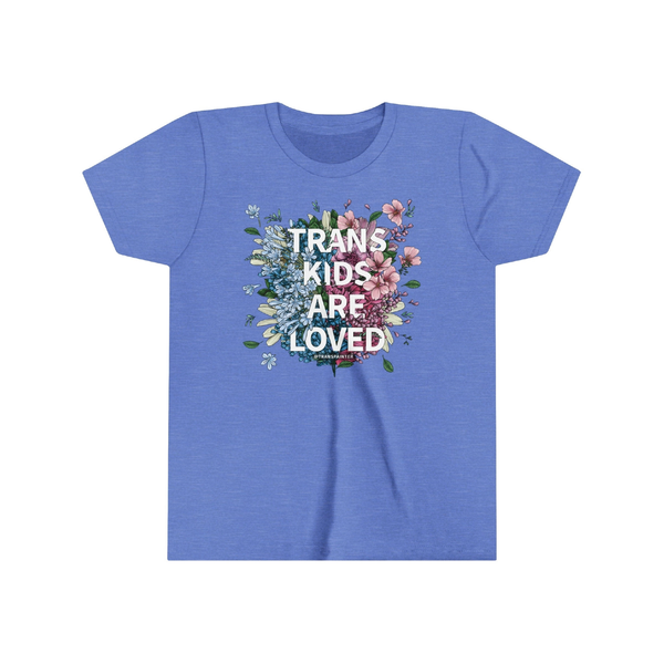 Trans Kids Are Loved Short Sleeve Shirt - Blue - Kids Transpainter Apparel & Accessories - Clothing - Kids - T-Shirts