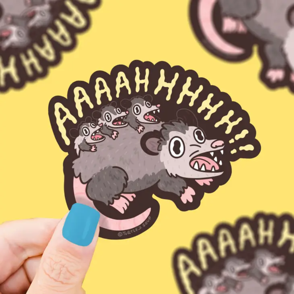 Screaming Crazy Opossum Sticker Turtle's Soup Impulse - Decorative Stickers