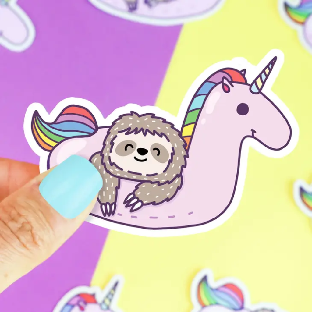 Unicorn Pool Float Sloth Sticker Turtle's Soup Impulse - Decorative Stickers