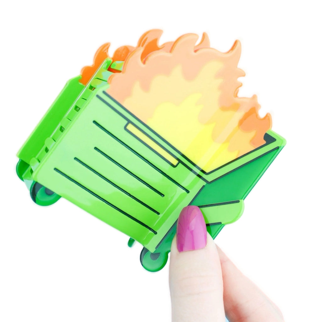 Dumpster Fire Hair Claw Turtles Soup Apparel & Accessories - Hair Accessories - Hair Claws & Clips