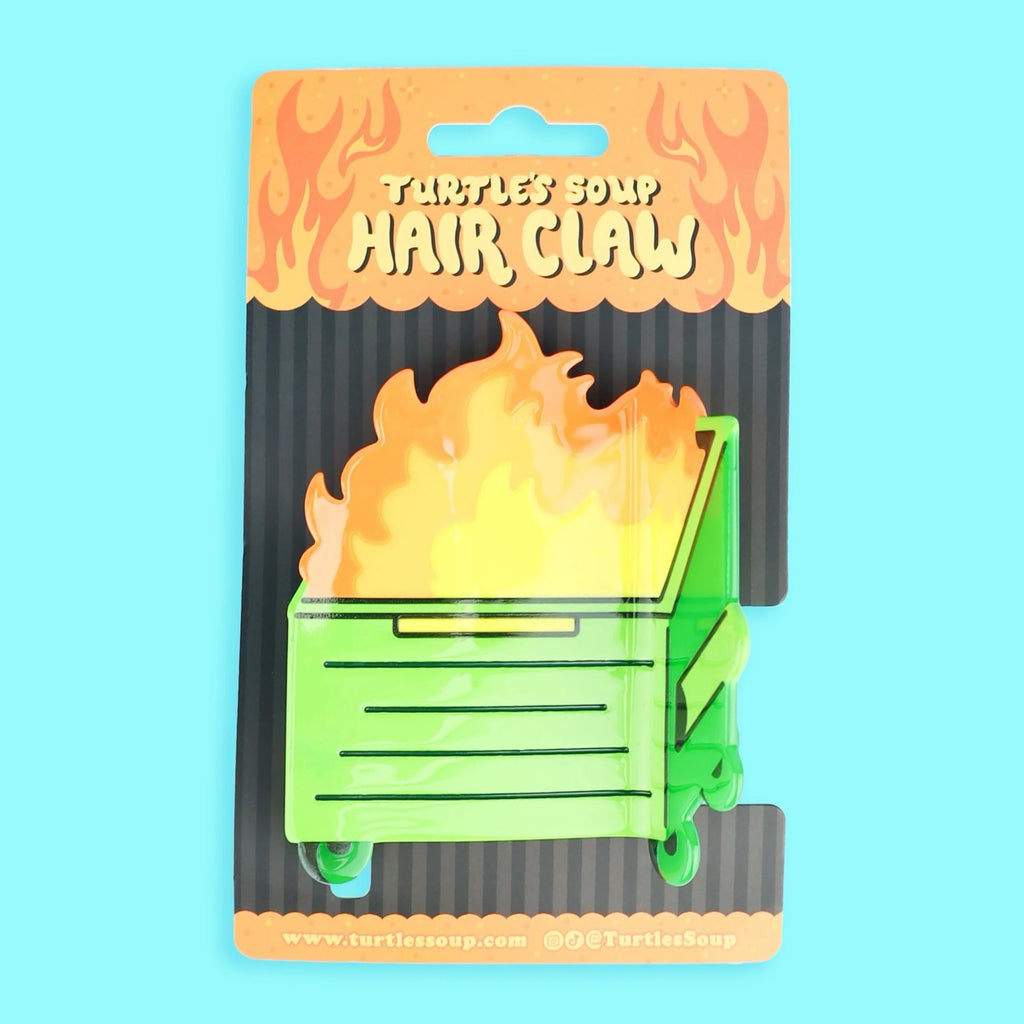 Dumpster Fire Hair Claw Turtles Soup Apparel & Accessories - Hair Accessories - Hair Claws & Clips