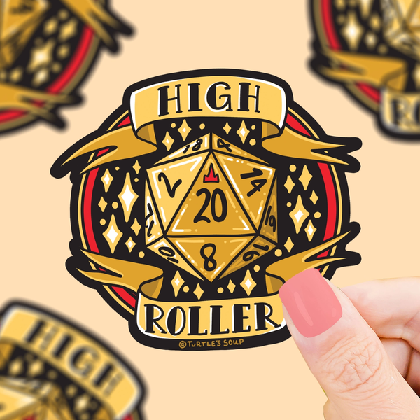 High Roller Dice D20 Sticker Turtles Soup Impulse - Decorative Stickers