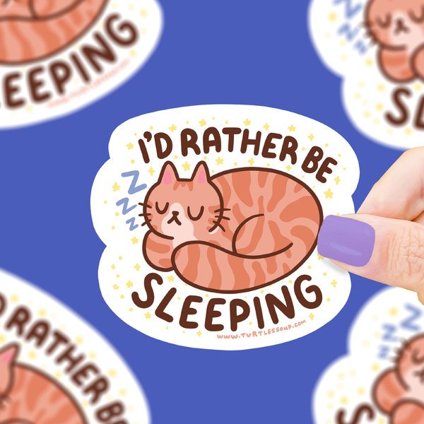 I'd Rather Be Sleeping Sticker Turtles Soup Impulse - Decorative Stickers