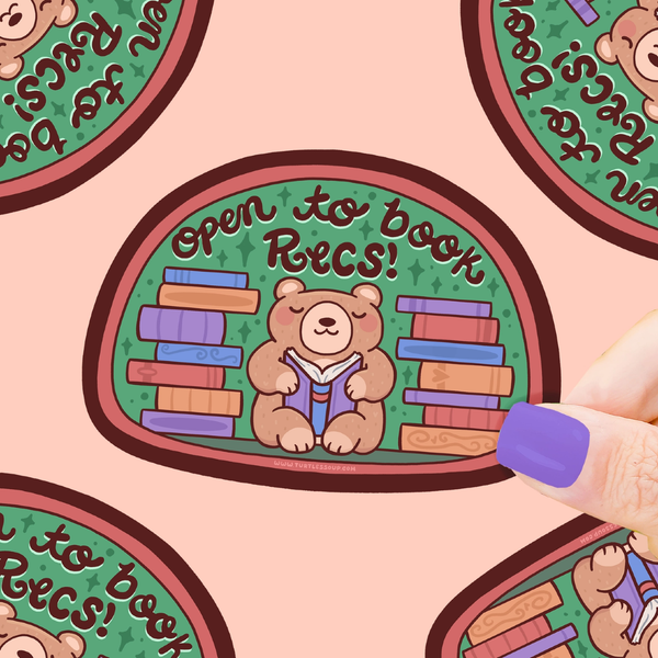 Open To Book Recs Sticker Turtles Soup Impulse - Decorative Stickers