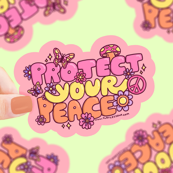 Protect Your Peace Sticker Turtles Soup Impulse - Decorative Stickers