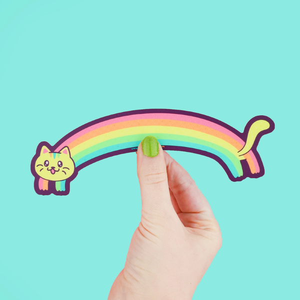 Rainbow Kitty Kat Pride Sticker Turtles Soup Impulse - Decorative Stickers