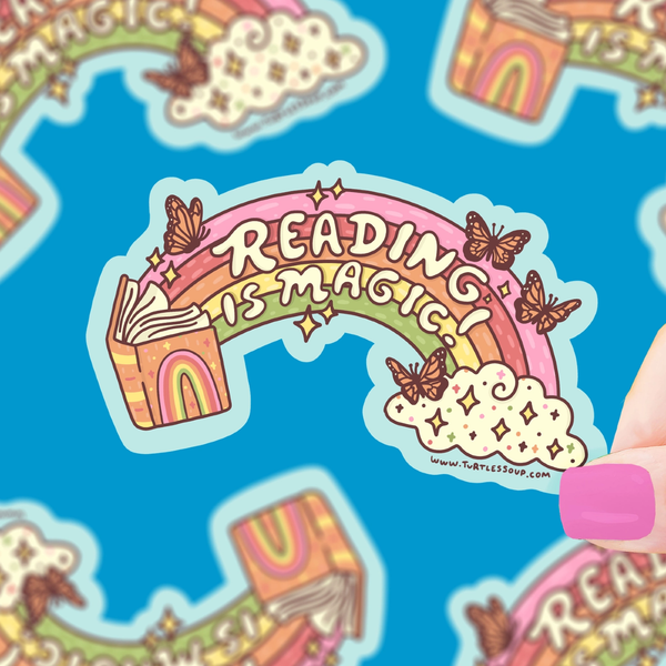Reading Is Magic Rainbow Sticker Turtles Soup Impulse - Decorative Stickers