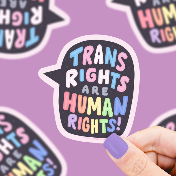 Trans Rights Are Human Rights Sticker Turtles Soup Impulse - Decorative Stickers
