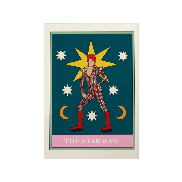 David Bowie The Starman Tarot Card Art Print Twisted Rebel Designs Home - Wall & Mantle - Artwork