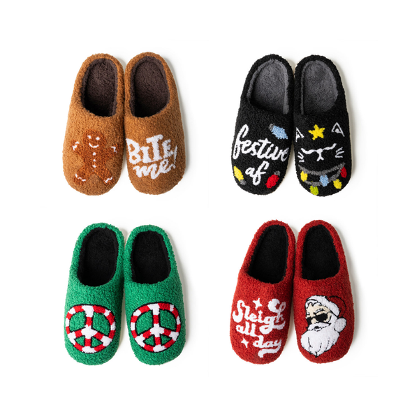 Holiday Lounge Out Loud Super Comfy Slippers Two Left Feet Apparel & Accessories - Socks - Slippers - Adult - Womens