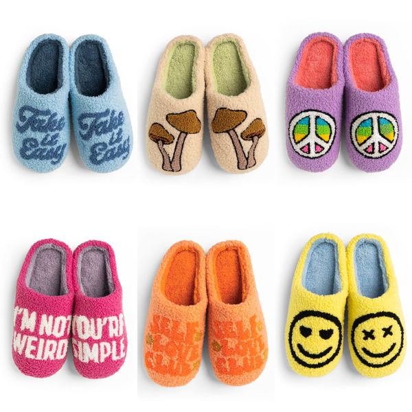 Lounge Out Loud Super Fuzzy Slipper Slides - Womens Two Left Feet Apparel & Accessories - Socks - Slippers - Adult - Womens