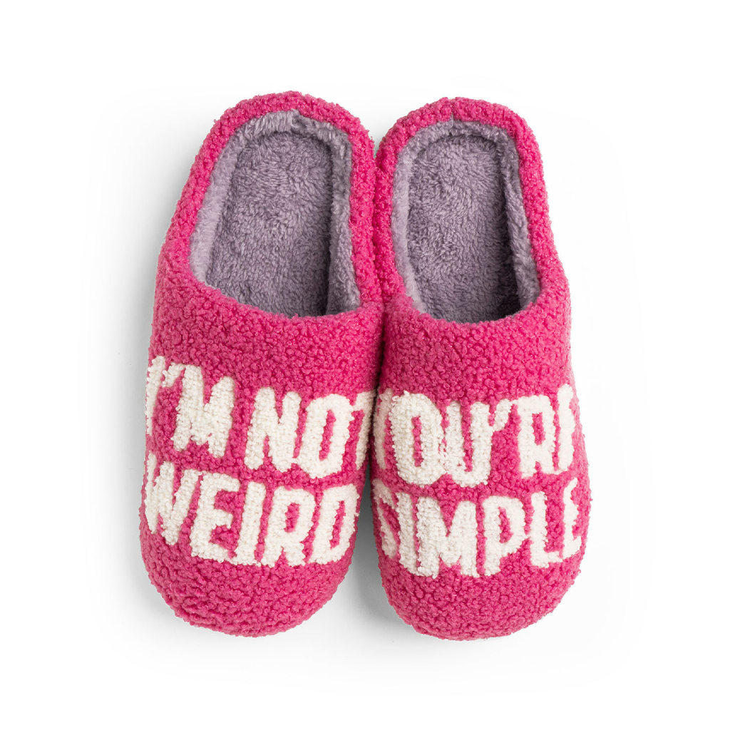 You're Simple / Big Lounge Out Loud Super Fuzzy Slipper Slides Two Left Feet Apparel & Accessories - Socks - Slippers - Adult - Womens